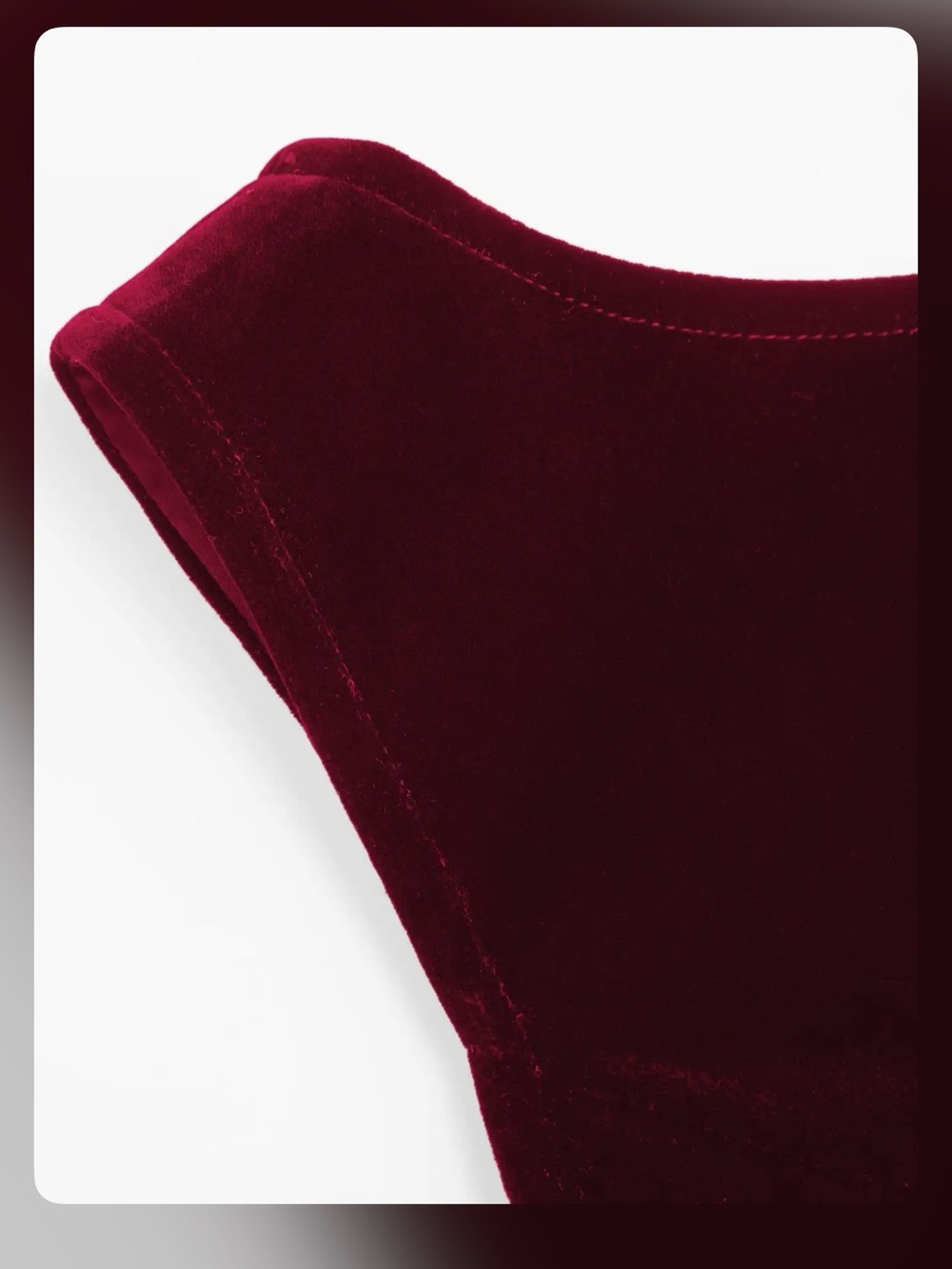 VELVET BOAT NECK RUFFLE TIE BACK TWO TONE PATCHED BACKLESS MINI BABYDOLL DRESS M - Picture 4 of 8